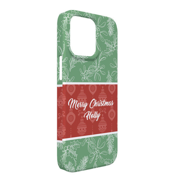 Custom Christmas Holly iPhone Case - Plastic - iPhone 13 Pro Max (Personalized)