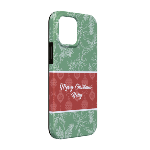 Custom Christmas Holly iPhone Case - Rubber Lined - iPhone 13 Pro (Personalized)