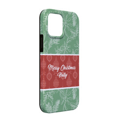 Christmas Holly iPhone Case - Rubber Lined - iPhone 13 (Personalized)
