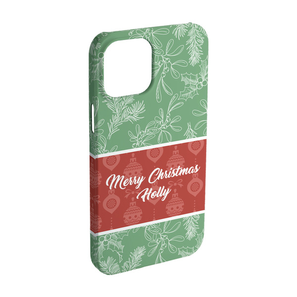 Custom Christmas Holly iPhone Case - Plastic - iPhone 15 Pro (Personalized)