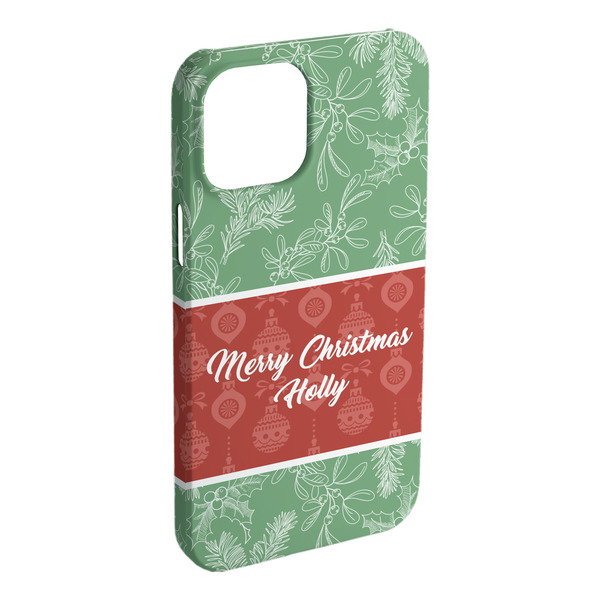Custom Christmas Holly iPhone Case - Plastic (Personalized)