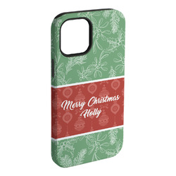 Christmas Holly iPhone Case - Rubber Lined - iPhone 15 Pro Max (Personalized)