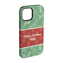 Christmas Holly iPhone Case - Rubber Lined - iPhone 15 (Personalized)