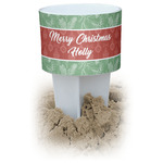 Christmas Holly White Beach Spiker Drink Holder (Personalized)