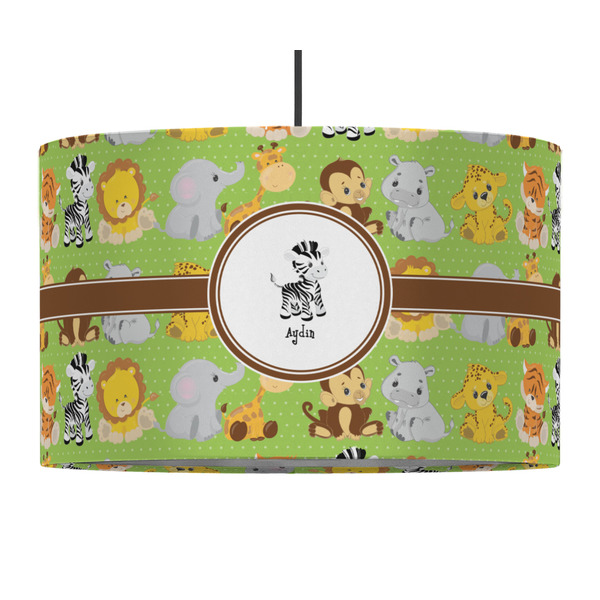 Custom Safari 12" Drum Pendant Lamp - Fabric (Personalized)