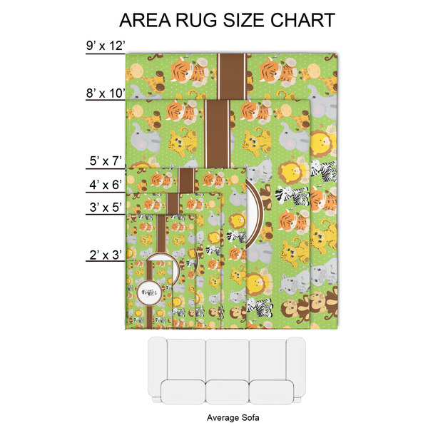 Safari 2'x3' Indoor Area Rugs - Size Chart