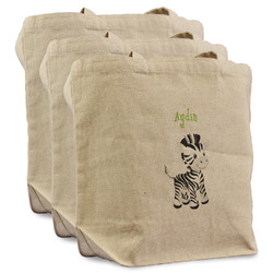Safari Reusable Cotton Grocery Bags - Set of 3 (Personalized)