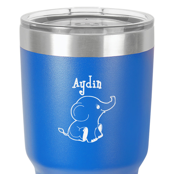 Safari 30 oz Stainless Steel Ringneck Tumbler - Blue - Close Up