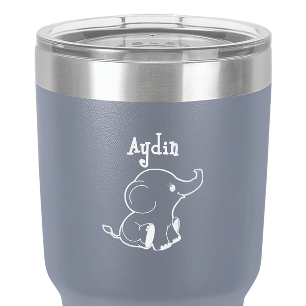 Safari 30 oz Stainless Steel Ringneck Tumbler - Grey - Close Up