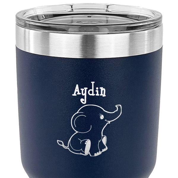 Safari 30 oz Stainless Steel Ringneck Tumbler - Navy - CLOSE UP