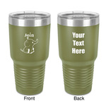 Safari 30 oz Stainless Steel Tumbler - Olive - Double-Sided (Personalized)