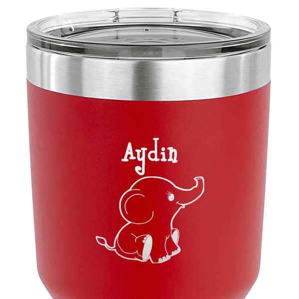 Safari 30 oz Stainless Steel Ringneck Tumbler - Red - CLOSE UP