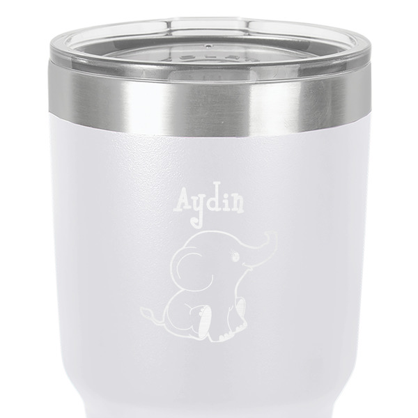 Safari 30 oz Stainless Steel Ringneck Tumbler - White - Close Up