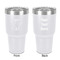 Safari 30 oz Stainless Steel Ringneck Tumbler - White - Double Sided - Front & Back