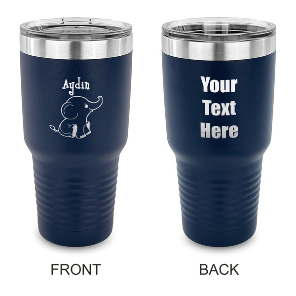 Custom Safari 30 oz Stainless Steel Tumbler - Navy - Double Sided (Personalized)
