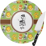 Safari Round Glass Cutting Board - Small (Personalized)
