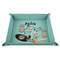 Safari 9" x 9" Teal Leatherette Snap Up Tray - STYLED