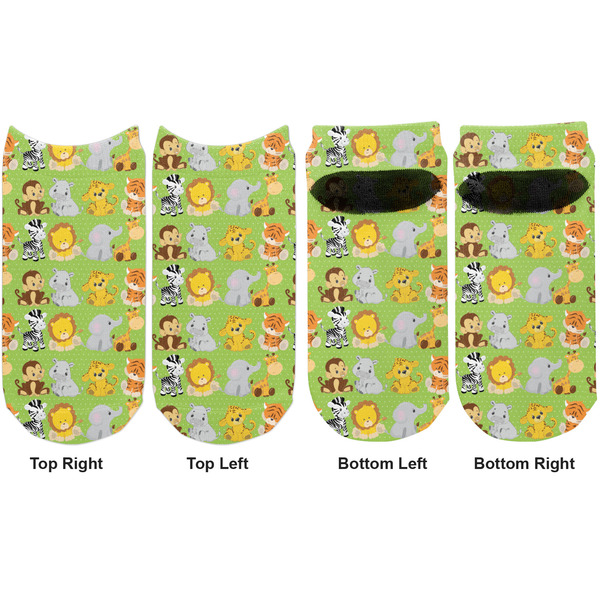 Safari Adult Ankle Socks - Double Pair - Front and Back - Apvl