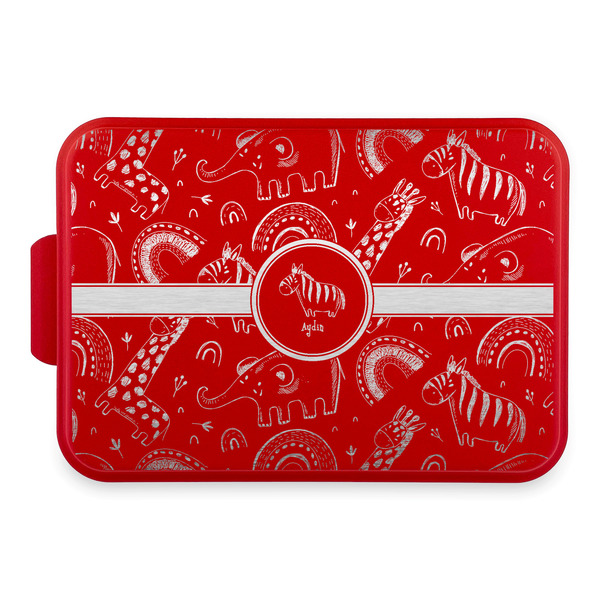 Custom Safari Aluminum Baking Pan with Red Lid (Personalized)