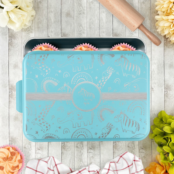 Safari Aluminum Baking Pan - Teal Lid - LIFESTYLE