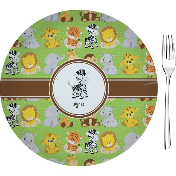 Custom Safari 8" Glass Appetizer / Dessert Plates - Single or Set (Personalized)