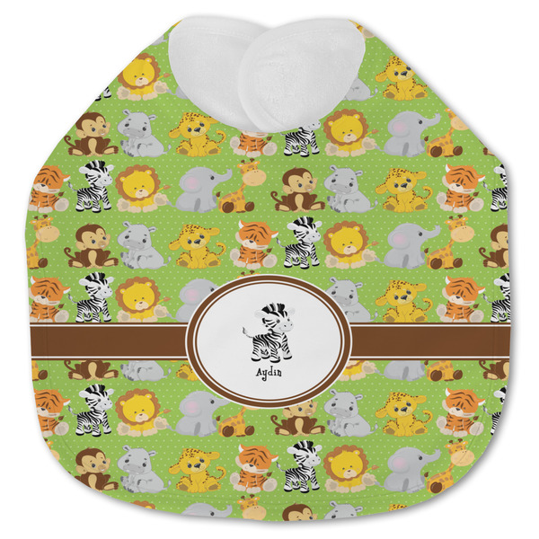 Custom Safari Jersey Knit Baby Bib w/ Name or Text
