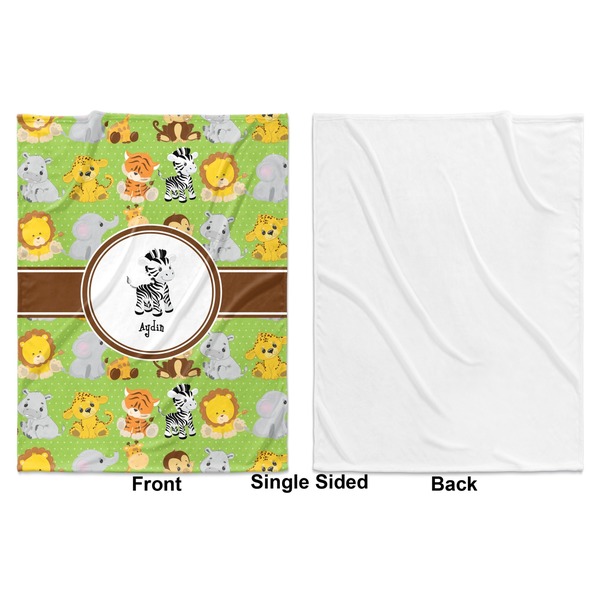 Safari Baby Blanket (Single Side - Printed Front, White Back)