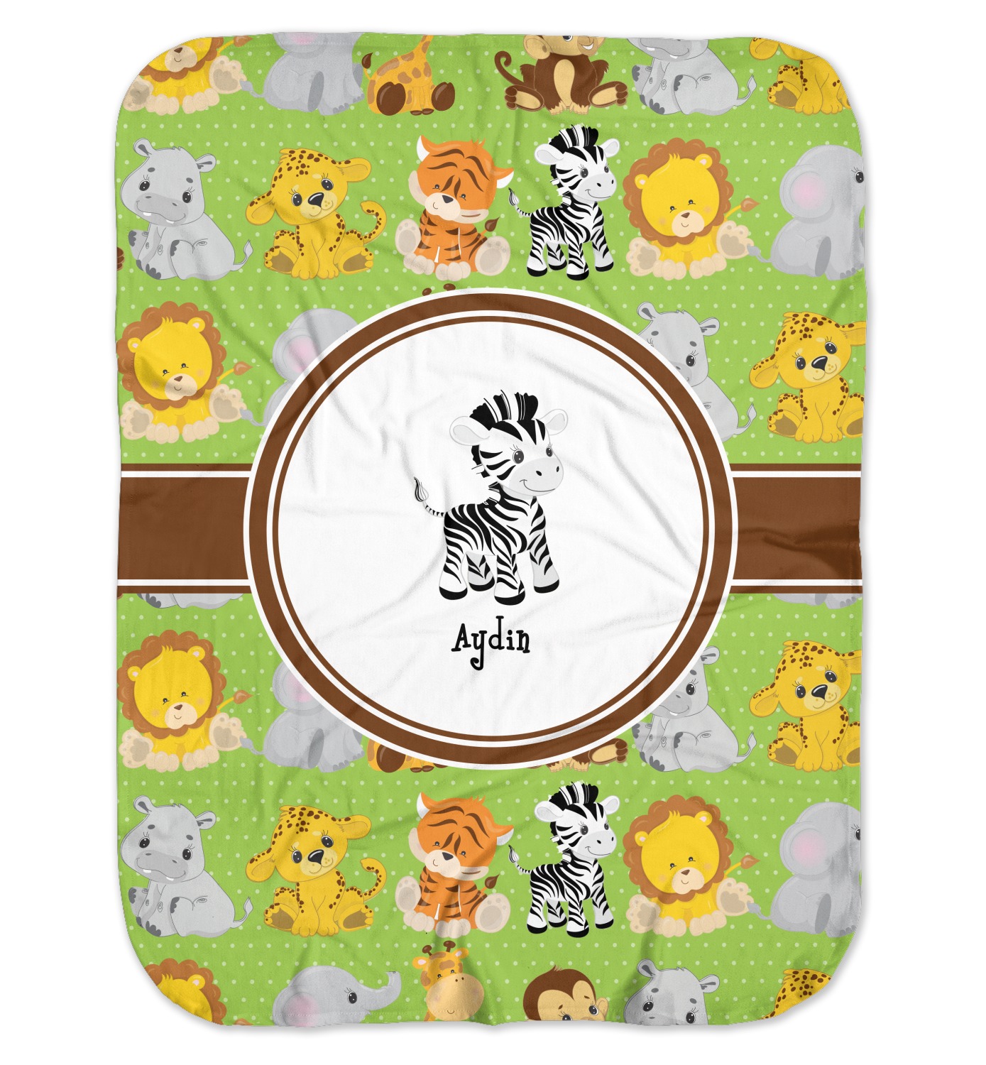 Custom Safari Baby Swaddling Blanket (Personalized) YouCustomizeIt