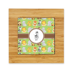 Safari Bamboo Trivet with Ceramic Tile Insert (Personalized)