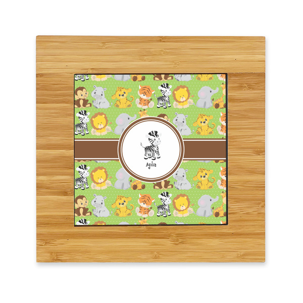 Custom Safari Bamboo Trivet with Ceramic Tile Insert (Personalized)