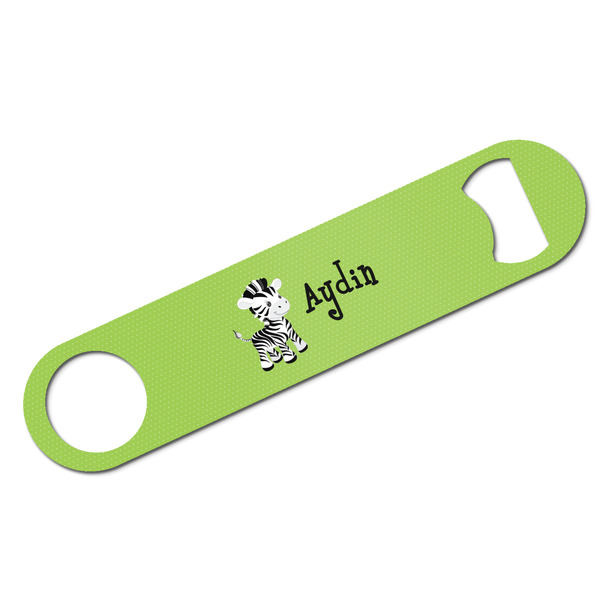 Custom Safari Bar Bottle Opener - White w/ Name or Text