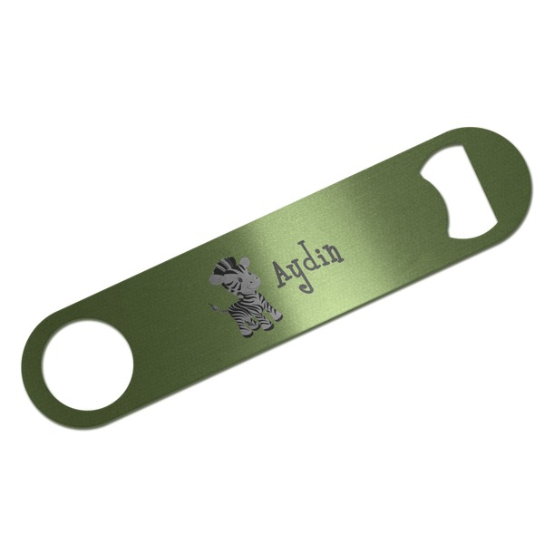 Custom Safari Bar Bottle Opener - Silver w/ Name or Text