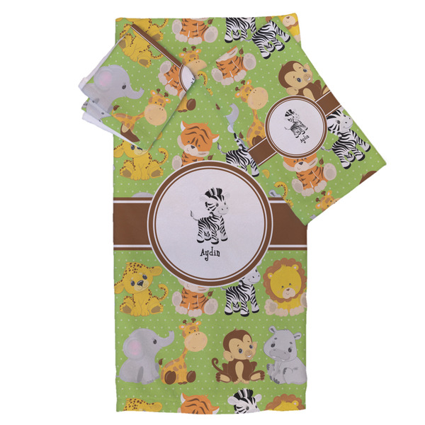 Custom Safari Bath Towel Set - 3 Pcs (Personalized)