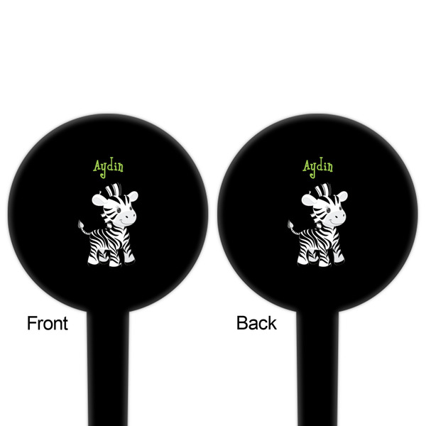 Safari Black Plastic 4" Food Pick - Round - Double Sided - Front & Back