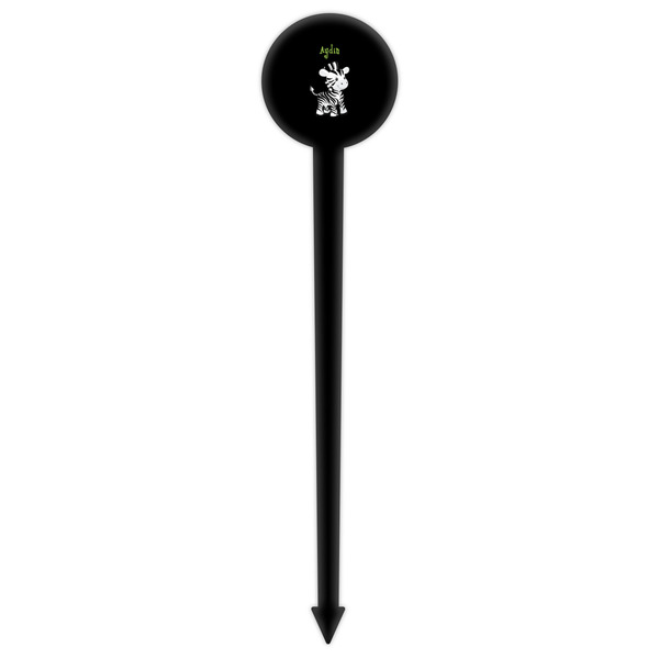 Safari Black Plastic 6" Food Pick - Round - Single Pick