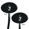 Safari Black Plastic 7" Stir Stick - Double Sided - Oval - Front & Back
