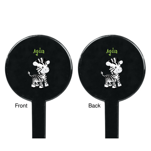 Safari Black Plastic 7" Stir Stick - Double Sided - Round - Front & Back