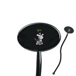 Safari 7" Oval Plastic Stir Sticks - Black - Double Sided (Personalized)