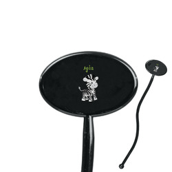 Safari 7" Oval Plastic Stir Sticks - Black - Single Sided (Personalized)