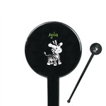 Safari 7" Round Plastic Stir Sticks - Black - Single Sided (Personalized)