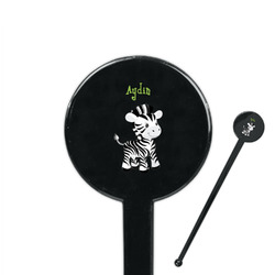 Safari 7" Round Plastic Stir Sticks - Black - Single Sided (Personalized)