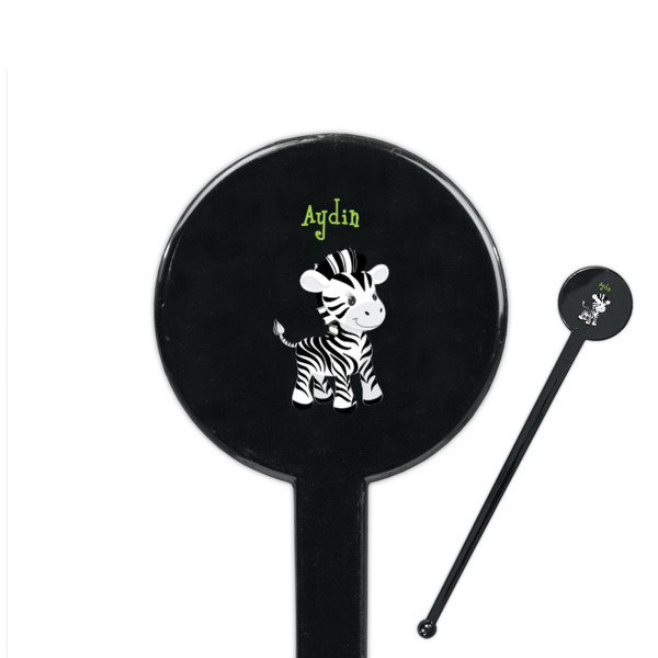 Custom Safari 7" Round Plastic Stir Sticks - Black - Single Sided (Personalized)