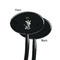 Safari Black Plastic 7" Stir Stick - Single Sided - Oval - Front & Back
