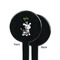 Safari Black Plastic 7" Stir Stick - Single Sided - Round - Front & Back