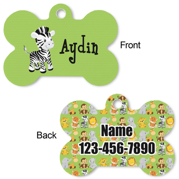 Safari Bone Shaped Dog ID Tag - Large - Approval
