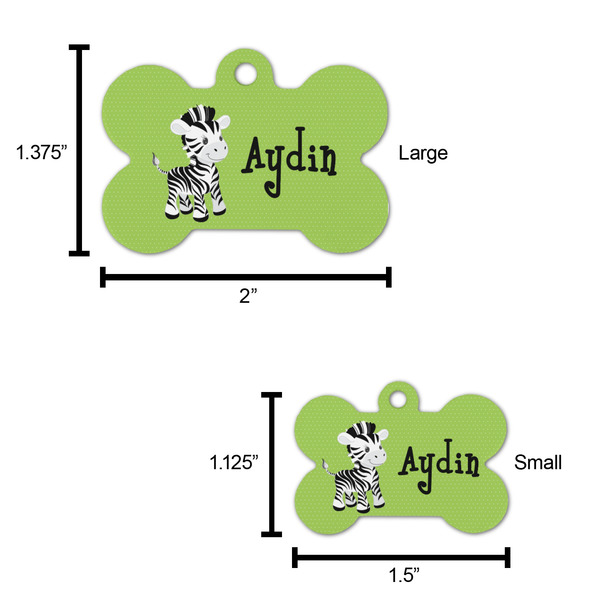 Safari Bone Shaped Dog ID Tag - Large - Scale