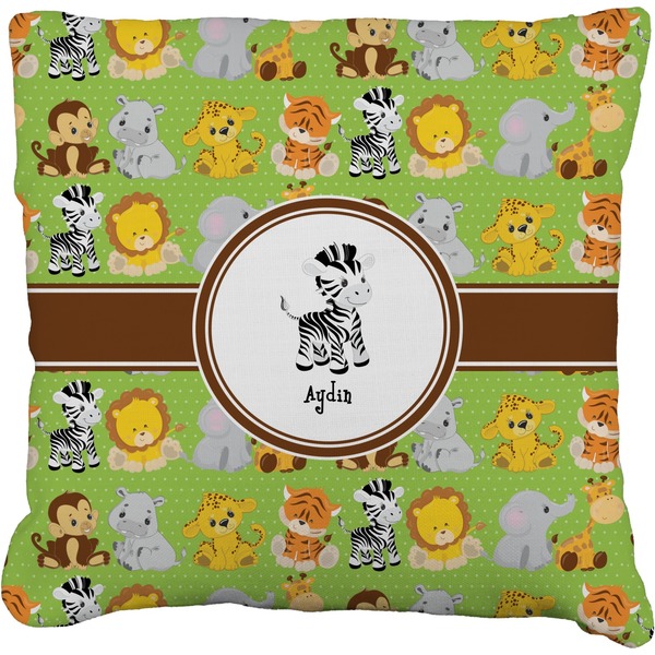 Custom Safari Faux-Linen Throw Pillow 16" (Personalized)