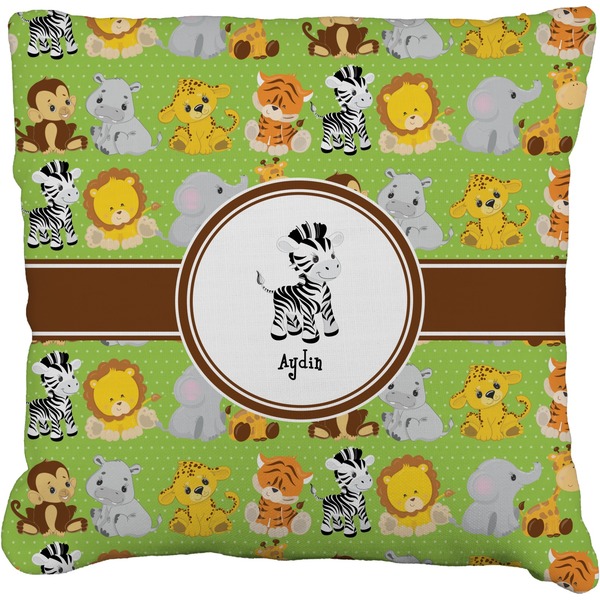 Custom Safari Faux-Linen Throw Pillow 18" (Personalized)