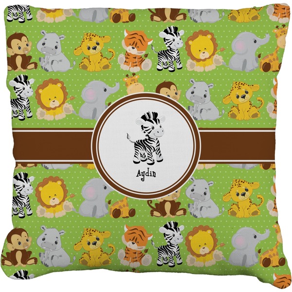 Custom Safari Faux-Linen Throw Pillow 20" (Personalized)