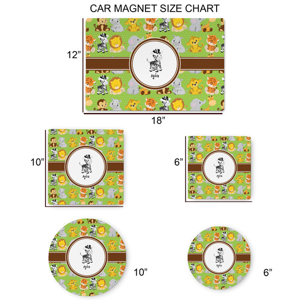 Safari Car Magnets - SIZE CHART